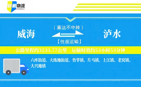 威海到泸水物流公司
