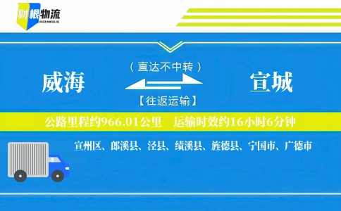 威海到宣城物流公司