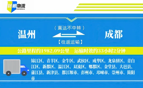 温州到成都物流公司