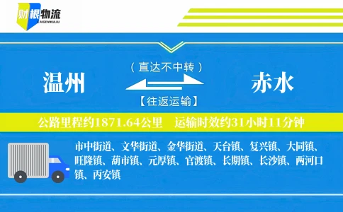 温州到赤水物流公司