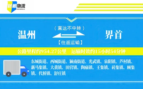温州到界首物流公司