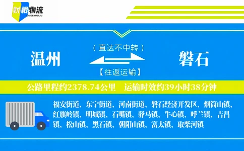 温州到磐石物流公司