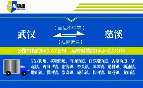 武汉到慈溪物流公司