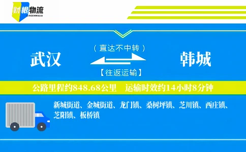 武汉到韩城物流公司