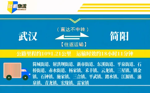 武汉到简阳物流公司
