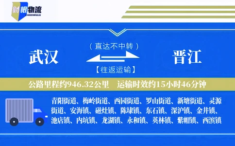 武汉到晋江物流公司