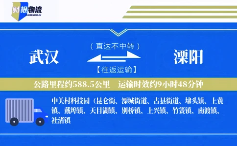 武汉到溧阳物流公司