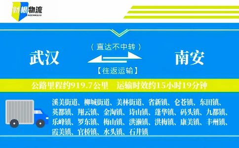 武汉到南安物流公司