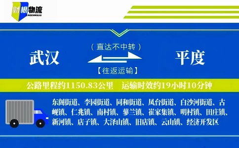 武汉到平度物流公司