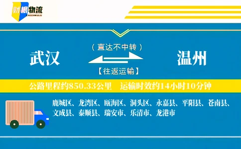 武汉到温州物流公司