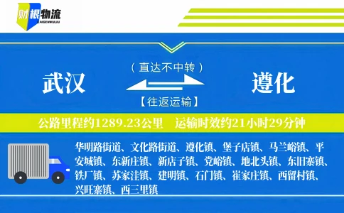 武汉到遵化物流公司