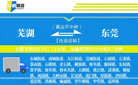 芜湖到东莞物流公司