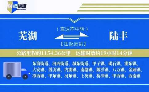 芜湖到陆丰物流公司