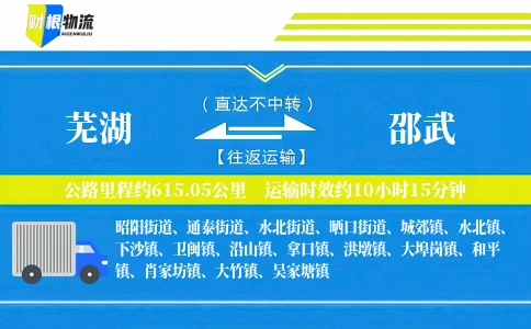 芜湖到邵武物流公司