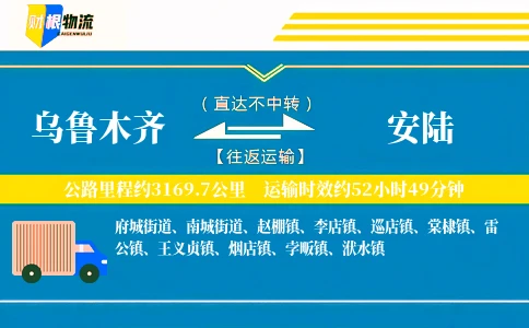 乌鲁木齐到安陆物流公司