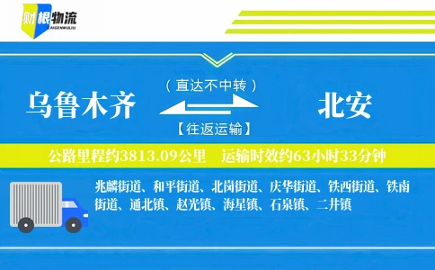 乌鲁木齐到北安物流公司
