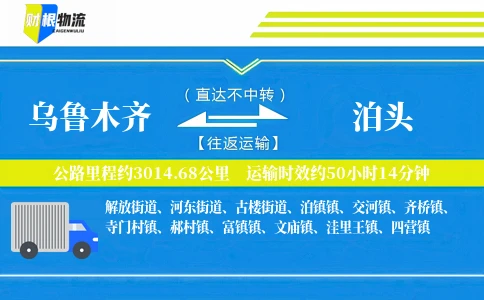 乌鲁木齐到泊头物流公司