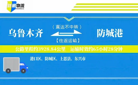 乌鲁木齐到防城港物流公司