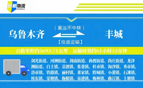 乌鲁木齐到丰城物流公司