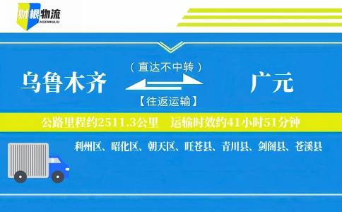 乌鲁木齐到广元物流公司
