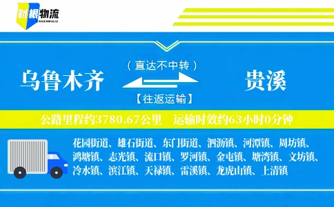 乌鲁木齐到贵溪物流公司