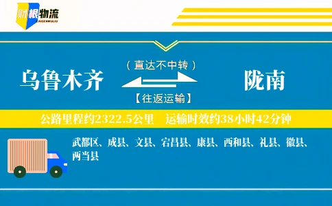 乌鲁木齐到陇南物流公司