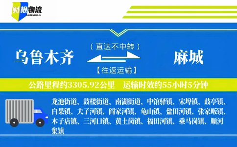 乌鲁木齐到麻城物流公司