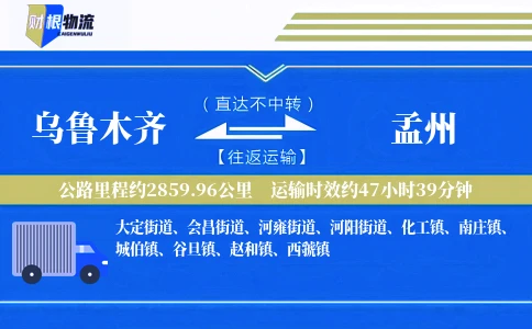 乌鲁木齐到孟州物流公司