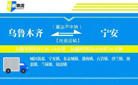 乌鲁木齐到宁安物流公司