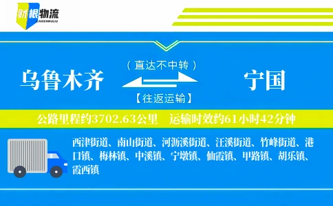 乌鲁木齐到宁国物流公司
