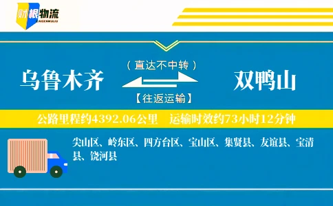 乌鲁木齐到双鸭山物流公司
