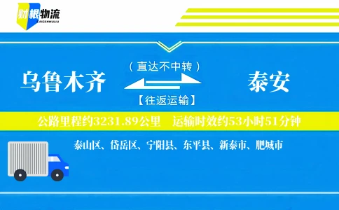 乌鲁木齐到泰安物流公司