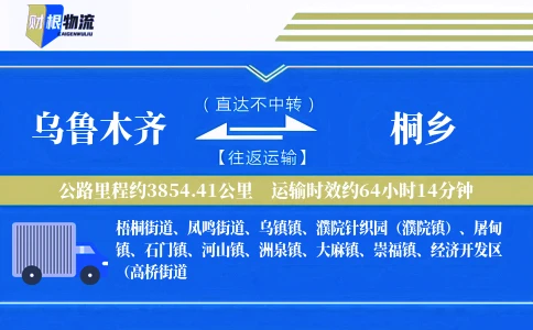 乌鲁木齐到桐乡物流公司
