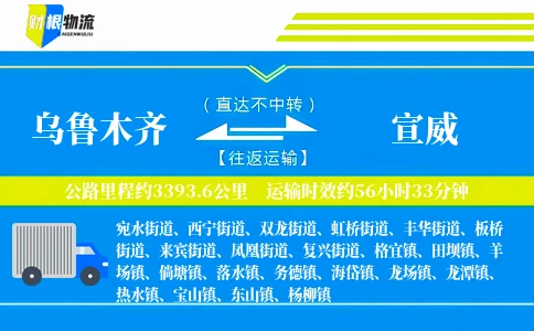 乌鲁木齐到宣威物流公司