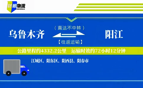 乌鲁木齐到阳江物流公司