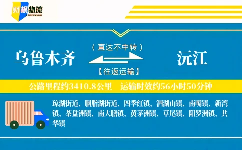 乌鲁木齐到沅江物流公司