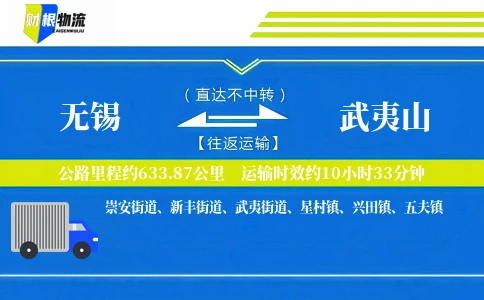 无锡到武夷山物流公司