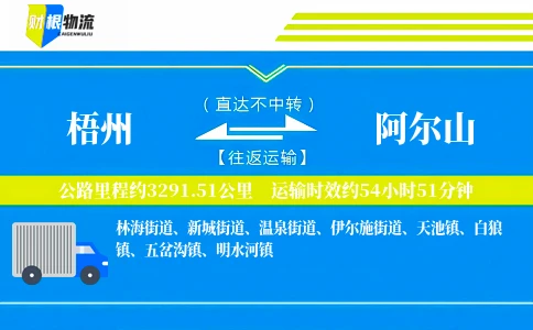 梧州到阿尔山物流公司