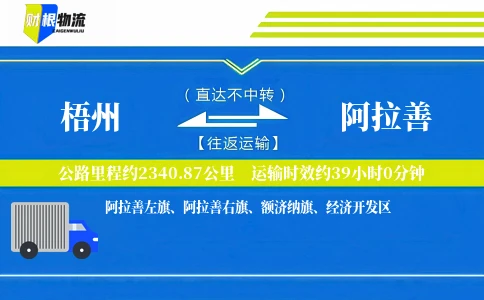 梧州到阿拉善物流公司