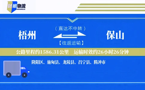 梧州到保山物流公司