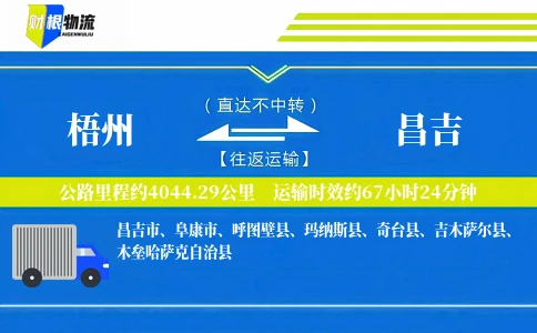 梧州到昌吉物流公司