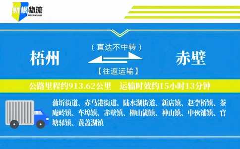 梧州到赤壁物流公司