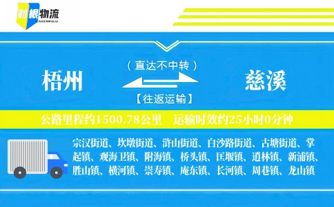 梧州到慈溪物流公司
