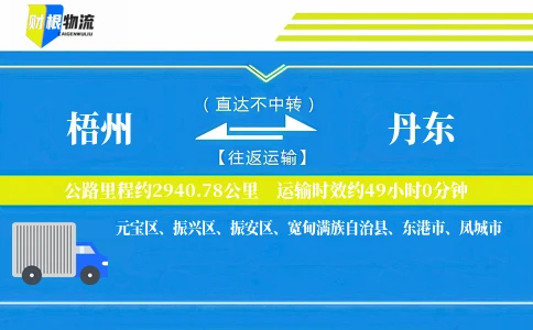 梧州到丹东物流公司