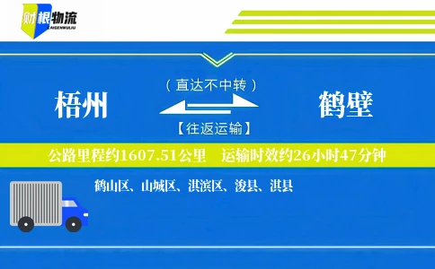 梧州到鹤壁物流公司