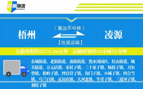 梧州到凌源物流公司