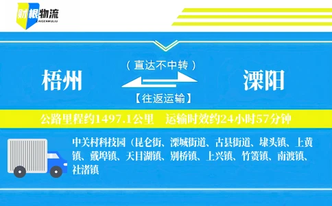 梧州到溧阳物流公司