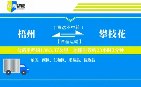 梧州到攀枝花物流公司