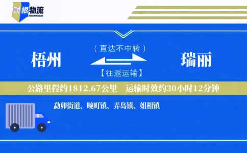 梧州到瑞丽物流公司