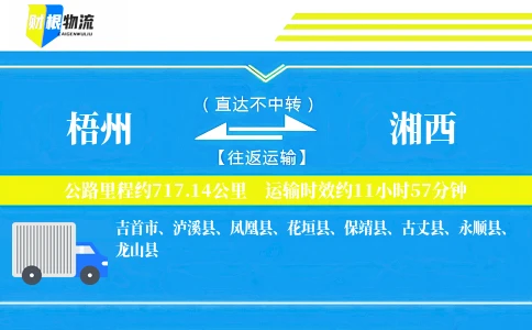 梧州到湘西物流公司